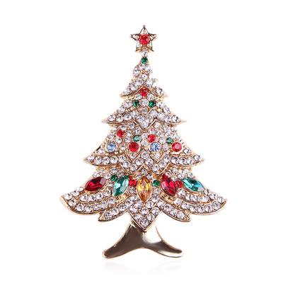 Weihnachtsbroschen, Kreative Geschenke Anzugaccessoires Korsagenornamente, Vintage Diamant Weihnachtsbäume Pins