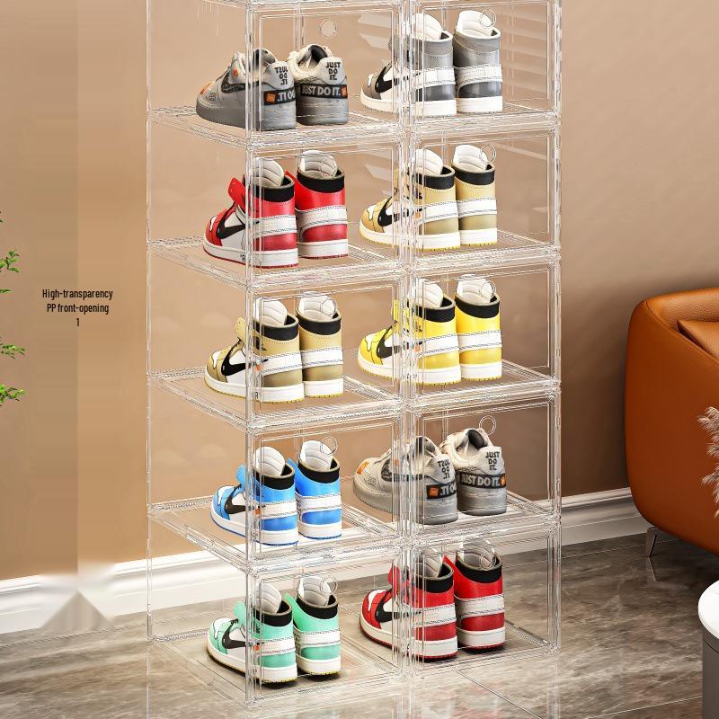 Acrylic Magnetic Shoe Storage Box – Transparent, Anti-Oxidation Shoe Cabinet and Rack for Sneakers.