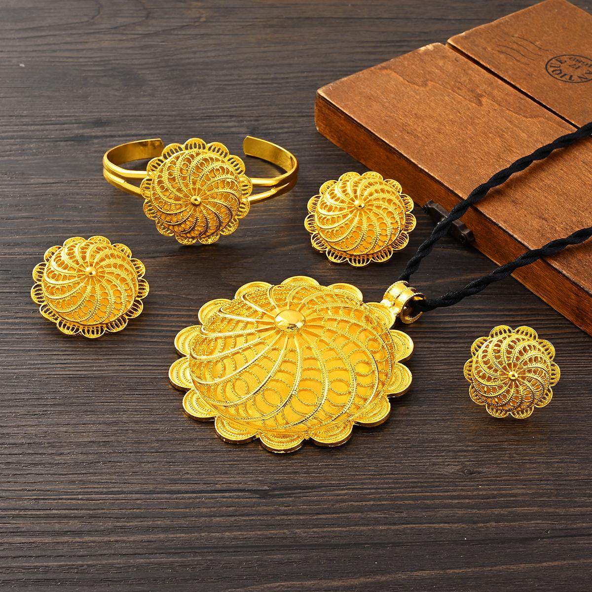 

Эфиопский циркон Наборы Очень Большие Подвески Серьги Кольца Браслет Африканский Эритрейский Свадебный Помолвочный Хабешский Этнический resizable