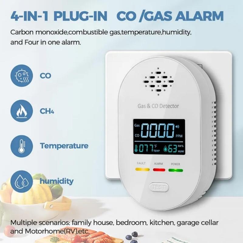 Small Wall Mounted Air Quality Analyzers Detecting Combustible Gas CO Temperature Moisture 105mm Long for Indoor Safety