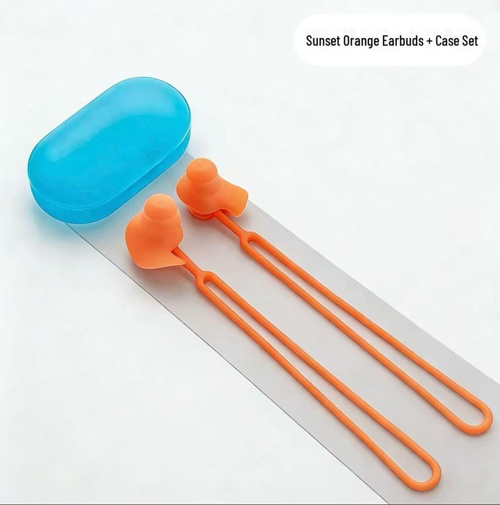 3-Layer Waterproof Silicone Swimming Earplugs & Nose Clip Set with Anti-Drop Cord