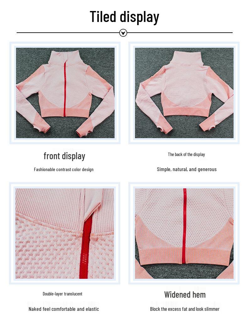 Damen High-Waist Schnelltrocknendes Yoga-Set: Langärmeliges Oberteil & Hose, ideal für Herbst/Winter-Fitness.