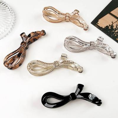 Bow Banana Clip Vertical Clip Elegant Style Ponytail Fixing Wonder ClipHigh-end Ladies' Hair Accessory