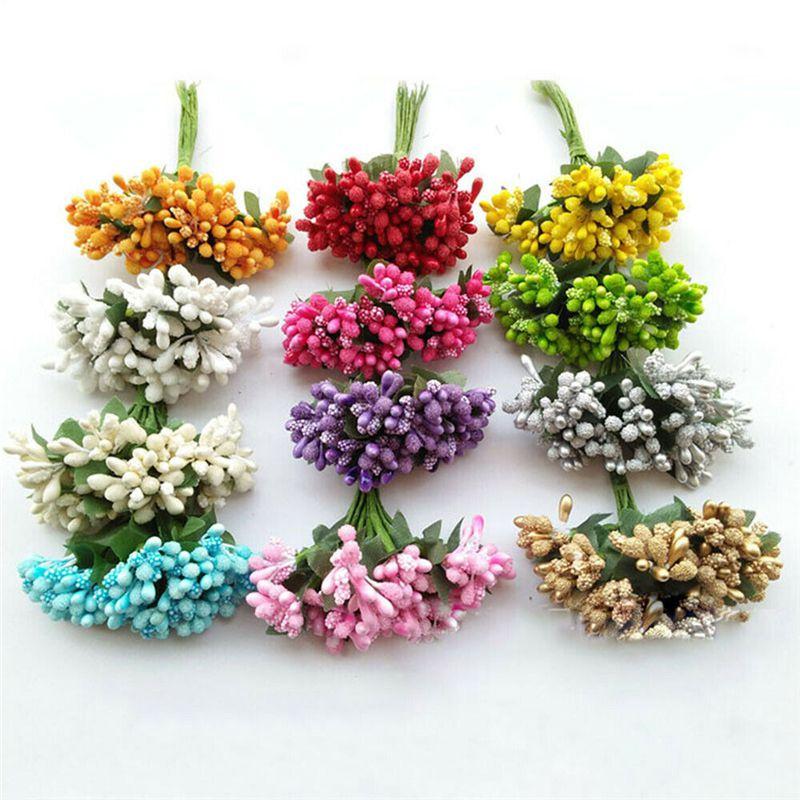 High-quality 12pcs Artificial Pearl Berry Stamen Flowers For Stunning Home Decor