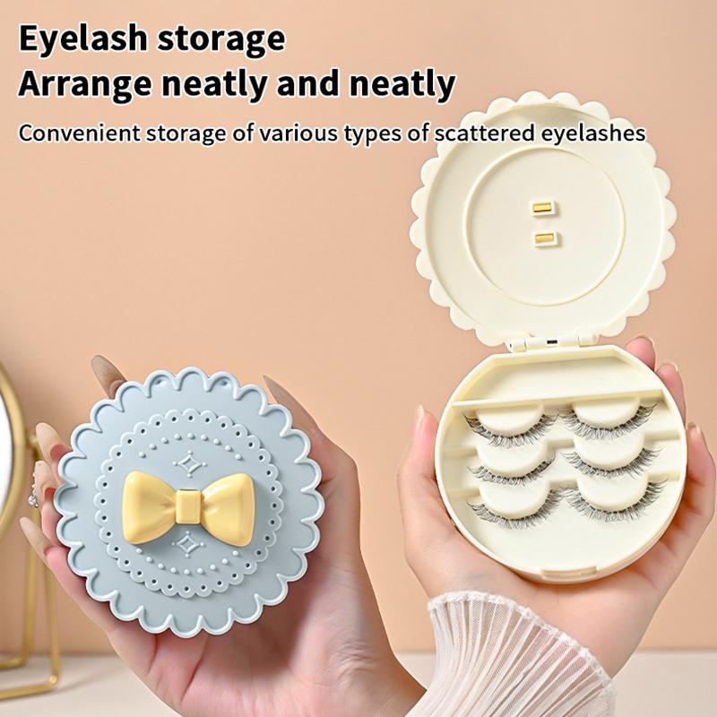 1Pc Mini Fashion Eco-Friendly False Eyelash Storage Box Flower Shape ABS Portable Makeup Tool Organizer Case