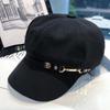 Women's Spring & Autumn Fashion Rivet Buckle Beret - Retro Korean Style, Elegant & Versatile Newsboy Painter Hat
