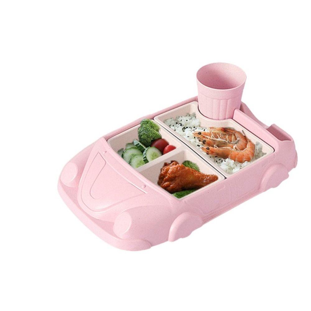 Bamboo Fiber Children's Lunch Plate Compartment Feeding  Food Tray  Kindergarten