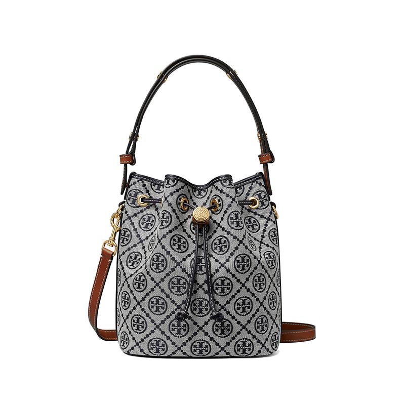 Tory Burch T Monogram Jacquard Drawstring Bucket Bag