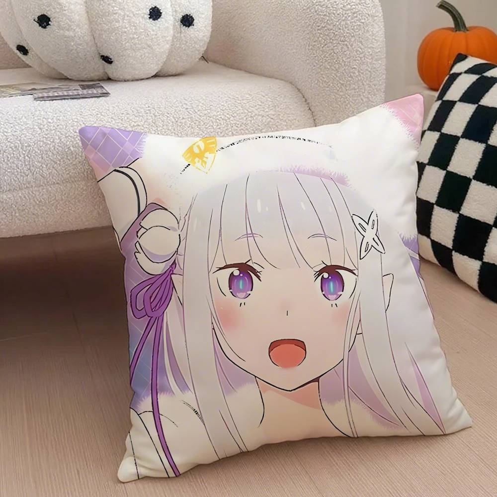 ReLife Different World Zero Rem Pillow Case Anti-dustmite Pillowcase Invisible Zipper Silky Short Plush Sofa Cushion Cover