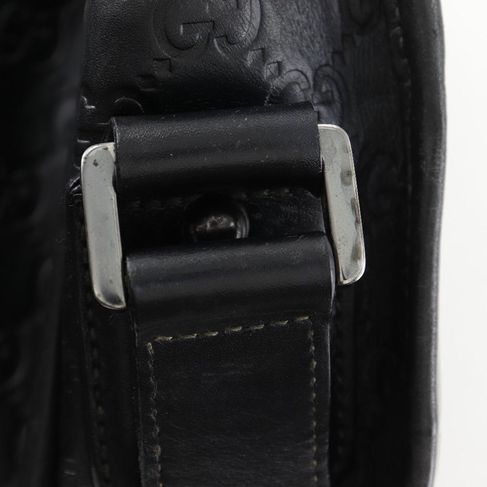 Gucci Messenger-Umhängetasche 145844 GG schwarz Sima-Leder Herren Gebraucht
