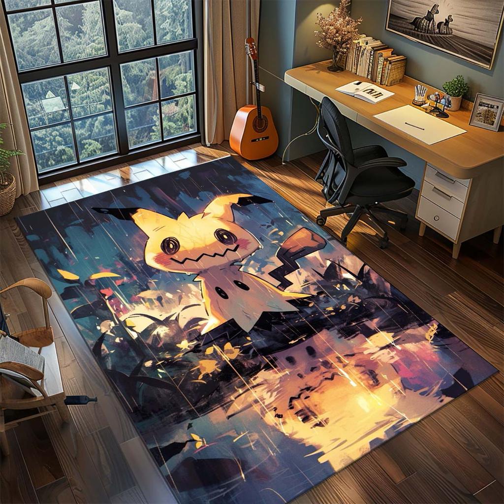 Pokemon Anime Rug Carpet Large Area Rug Non Slip Washable Floor Mat Gamer Room Bedroom Home Decor -QJY