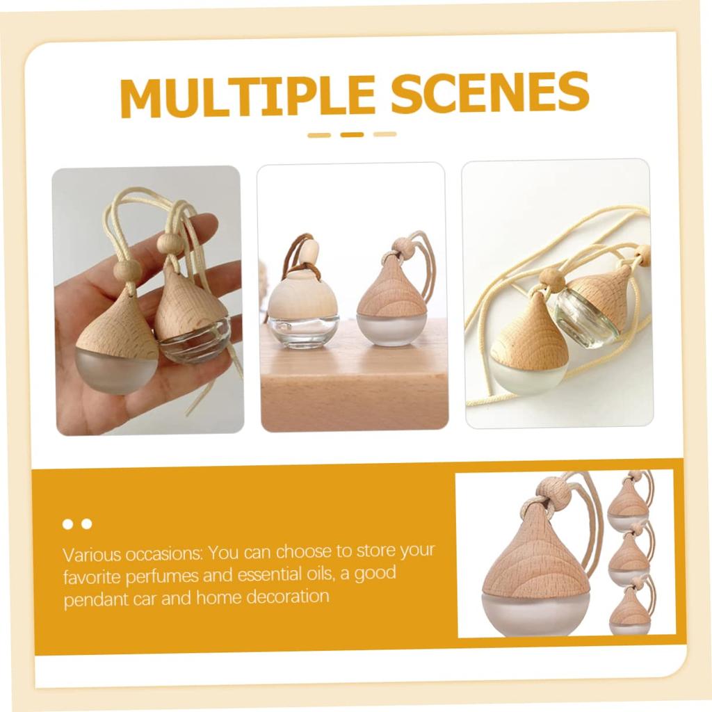 SUPVOX 4pcs Perfume Pendant 8Ml Car Essential Oil Hanging Bottle Glass Perfume Air Freshener Diffuser Pendant Car Oil Diffuser Car Accessories