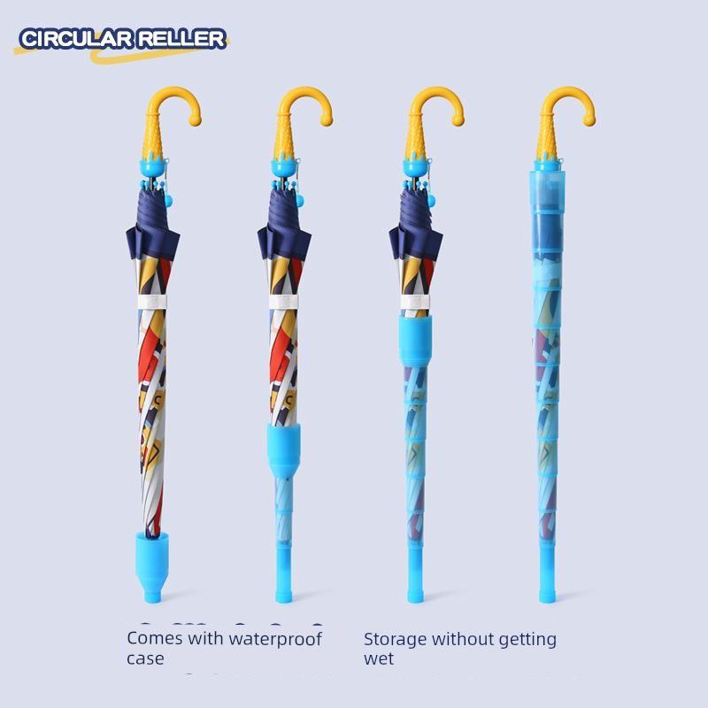 Children's Umbrella, Waterproof Cover for Kindergarten and Primary School Students, Safety Automatic Umbrella, Cute Cartoon for Boys and Girls