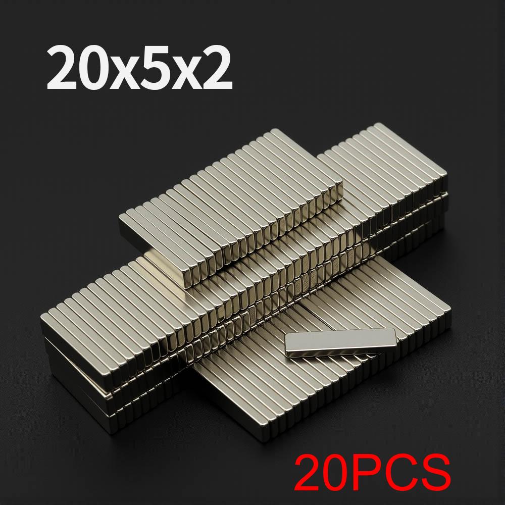 Aimant Néodyme Puissant N35 NdFeB Aimant Permanent Bloc Aimant Frigo Super Fort Bricolage 10x5x1 20x5x2 20x10x5 25x15x5