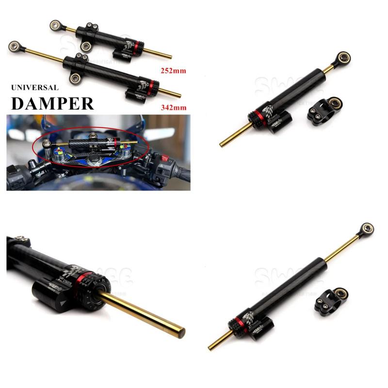Motorcycle  Adjustable Damper Steering Stabiliz 252mm 342mm steering stabilizer for Honda Kawasaki Yamaha Carbon fiber texture