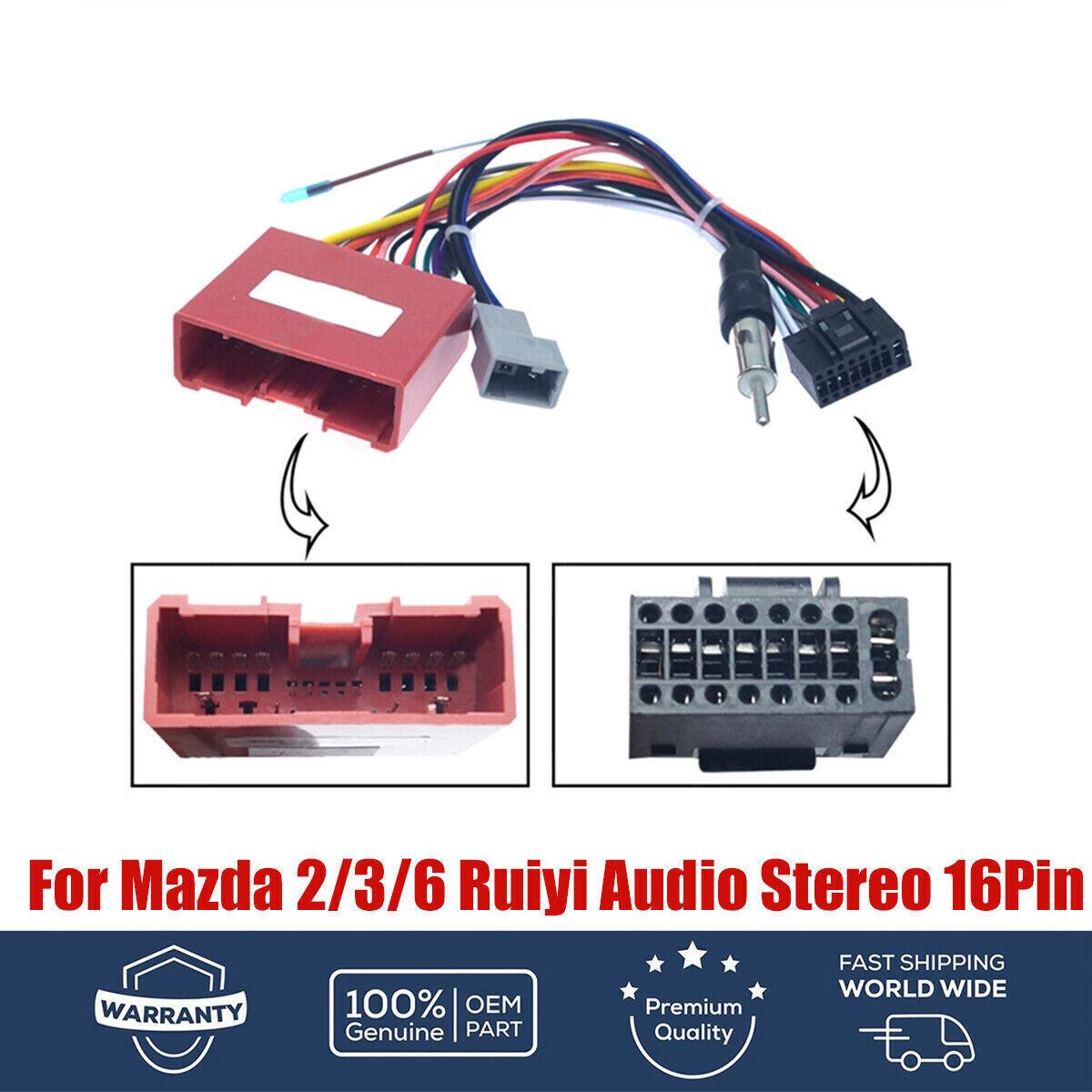Car 16Pin Adaptor Power Cable For Mazda 2/3/6 Ruiyi Audio Stereo Wiring Harness