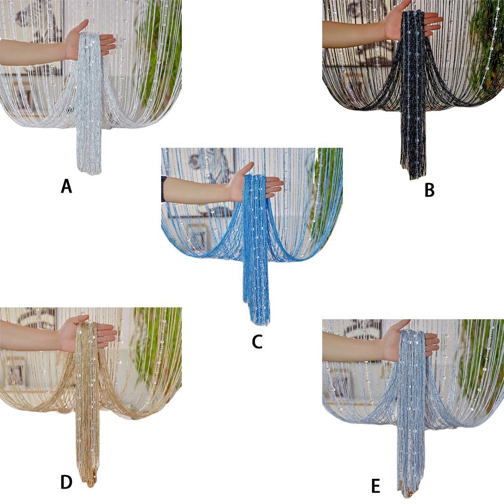 Polyester Elegant Crystal Bead Door Curtain For Bedroom Partition Wedding Or Room Decoration