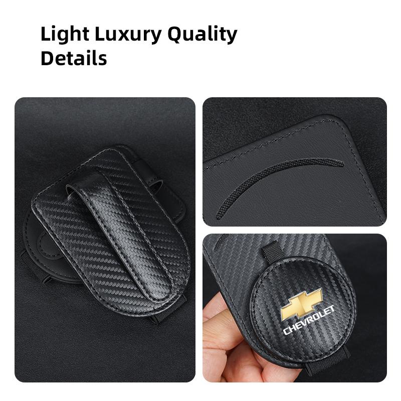 Leather Car Glasses Clip Sunglasses Box Sun Visor Eyeglasses Card Holder For Chevrolet CRUZE Spark Captiva Tracker Epica SS Sail