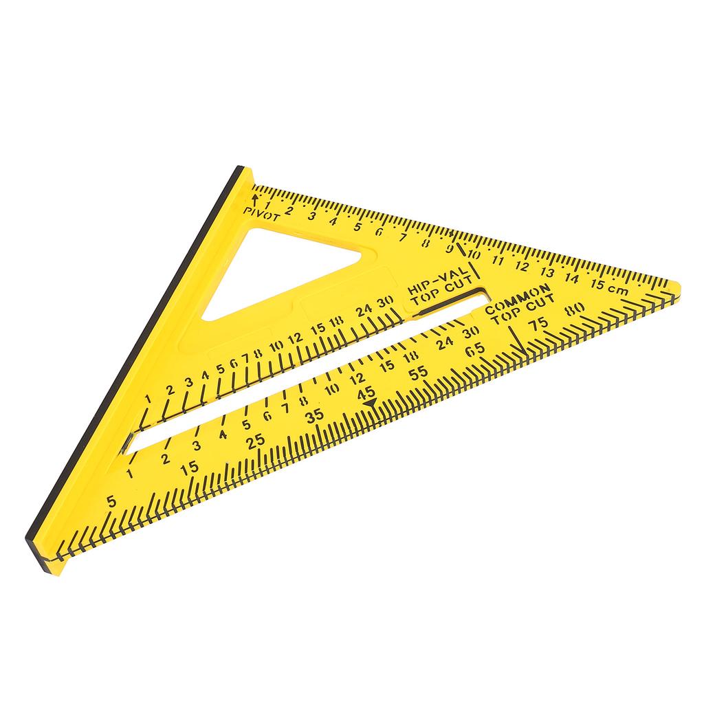 Echer Triunghiular de Tâmplar 7 Inch Galben Sisteme Imperiale Metrice Multifuncțional Echer pentru Căpriori