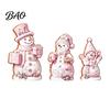 Christmas Gift for Kids 3PCS Snowman Wooden Ornaments, Decorative Cute Festive Figures, Pink And Purple Decor High-definition Printing Crafts Holiday