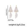 White Flower Faux Pearl Dangle Earrings for Women - Elegant Bridal Accessories