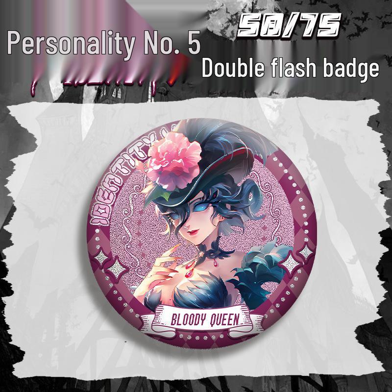Identity V Little Girl Anime Badge with Silver Glitter Guts Joseph Pendant