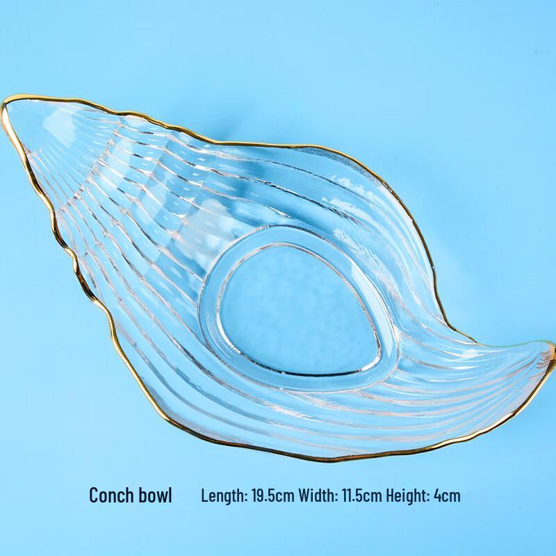 ZISIZ Série Océan Ensemble de bols Coquille d'escargot Bord Doré en Verre
