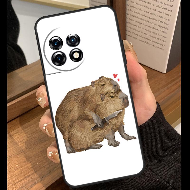 

Cute Cartoon Capybara Case For OnePlus 15R 13R 13T 12R 15 13 12 11 10 Pro 10T Nord CE 3 4 Lite N20 N30 Nord 5 Cover OnePlus Nord N20