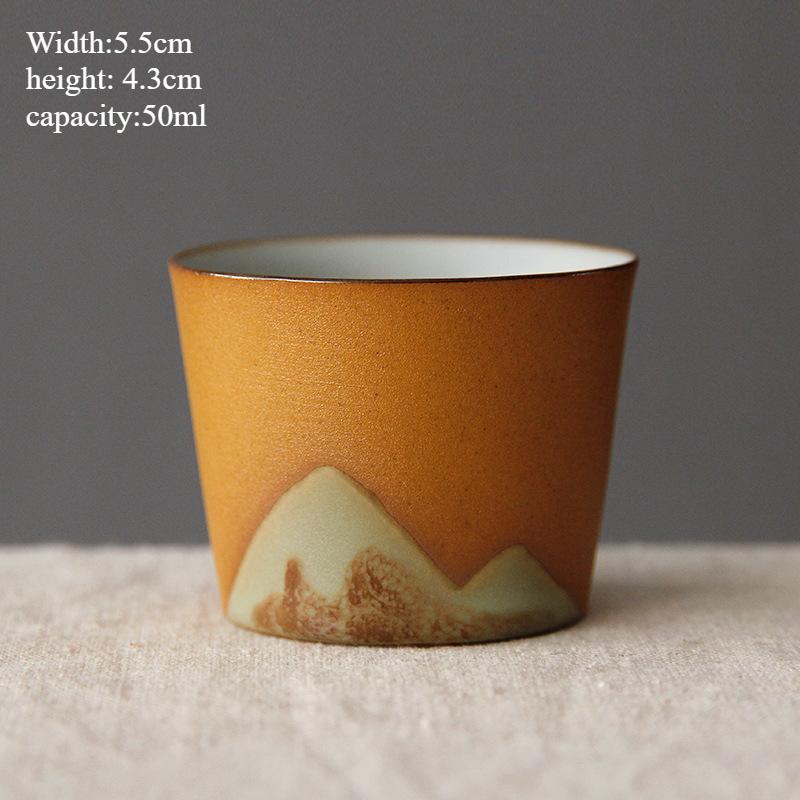 Handmade Ceramic Coffee Mug with Wooden Handle - Retro Tea Cup, Office Water Cup Filter Design, Unique Birthday Gift