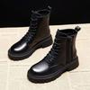 Thick-soled Female British Style  New Boots Wild Winter Short Boots Women Shoes Cotton Shoes Winter Plus Velvet