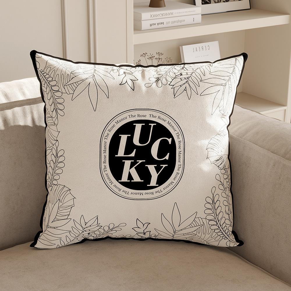 Modern Minimalist Decoration French Cream Style Sofa Pillow Living Room Cushion Black and White High-end Pillow Cover