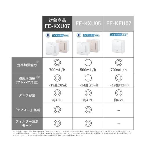 Panasonic Humidifier Evaporative Type Equipped with Nanoe ~20 Tatami Misty White FE-KXU07-W