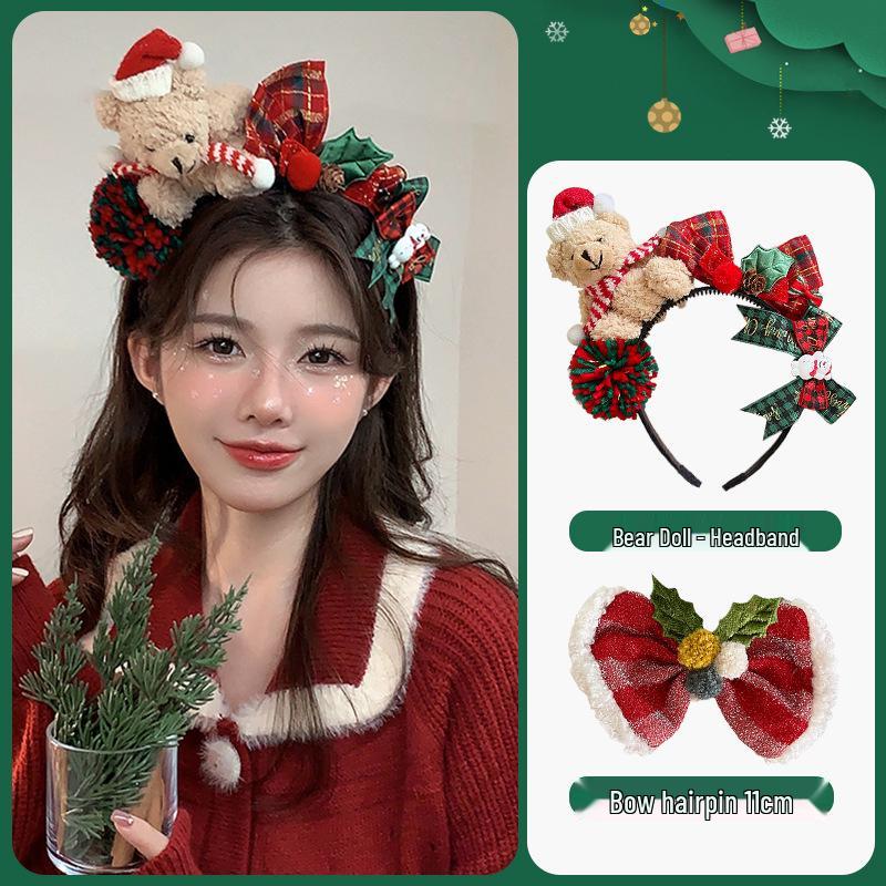 Women's Christmas Plush Hat Headband Hair Accessories