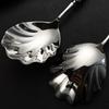 Shell Shape Stainless Steel Spoons French Table Serving Spoons Durable Dessert Spoons  Hotel