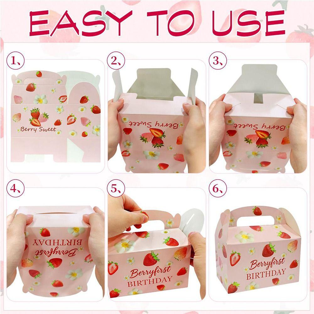10 Stück Papier Geschenkkarton Leere Box Verpackungsfall Cartoon Handgriff Geschenkboxen Babyparty