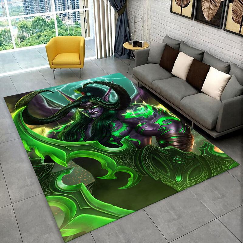Demon Hunter Arthas World of Warcraft WOW Game Carpet Rug for Bedroom Living Room Sofa Doormat Home Decor,Area Rug Non-slip