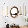Black Metal Candle Sconces Double Armed Wall Mounted Iron Candle Holders Candlestick for Romance Living Room Decoration
