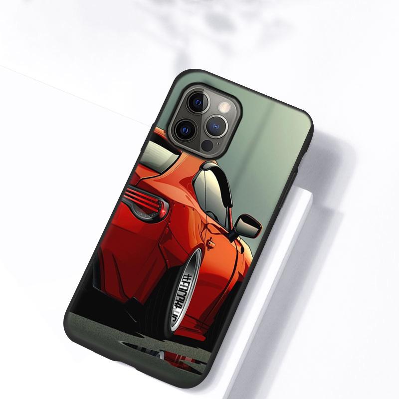 Japan JDM Sports Car Soft Case For iPhone 12 Pro Max Case Coque iPhone11 11 Pro 13 Mini XR XS Max X 7 8 Plus SE 2020 6s 5s Cover