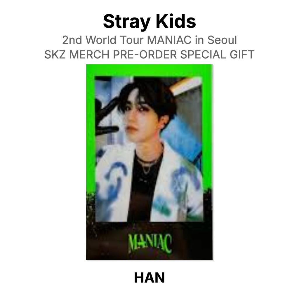 Stray Kids 2nd World Tour MANIAC in Seoul SKZ MERCH PRE-ORDER SPECIAL GIFT Official Photocard