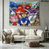 Sonic Hedgehog Wall Tapestry Aesthetic Wall Hanging Printed Fabric Blanket Decorative Tapestries For Bedroom Living Room Home Decor