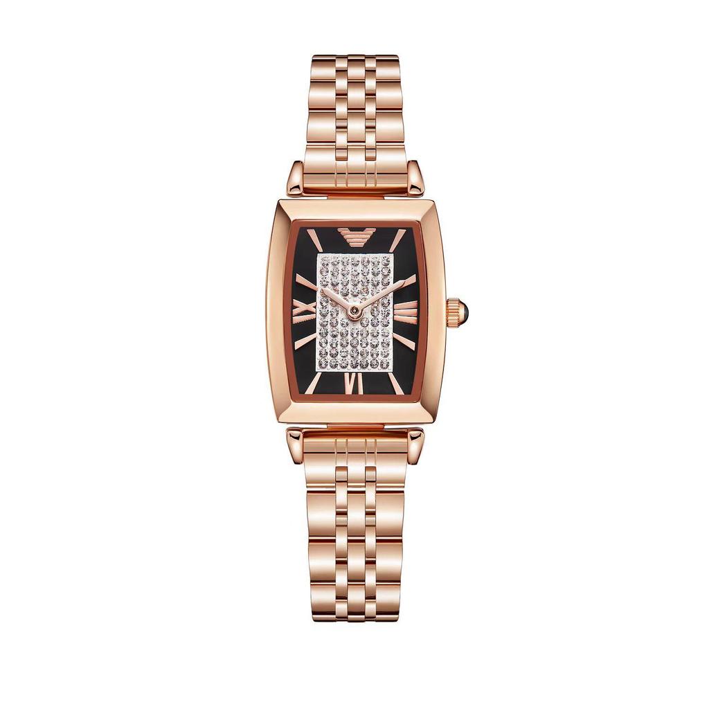 Oushijia New Square Diamond Women's Roman Minimalist Tonneau Quartz Watch