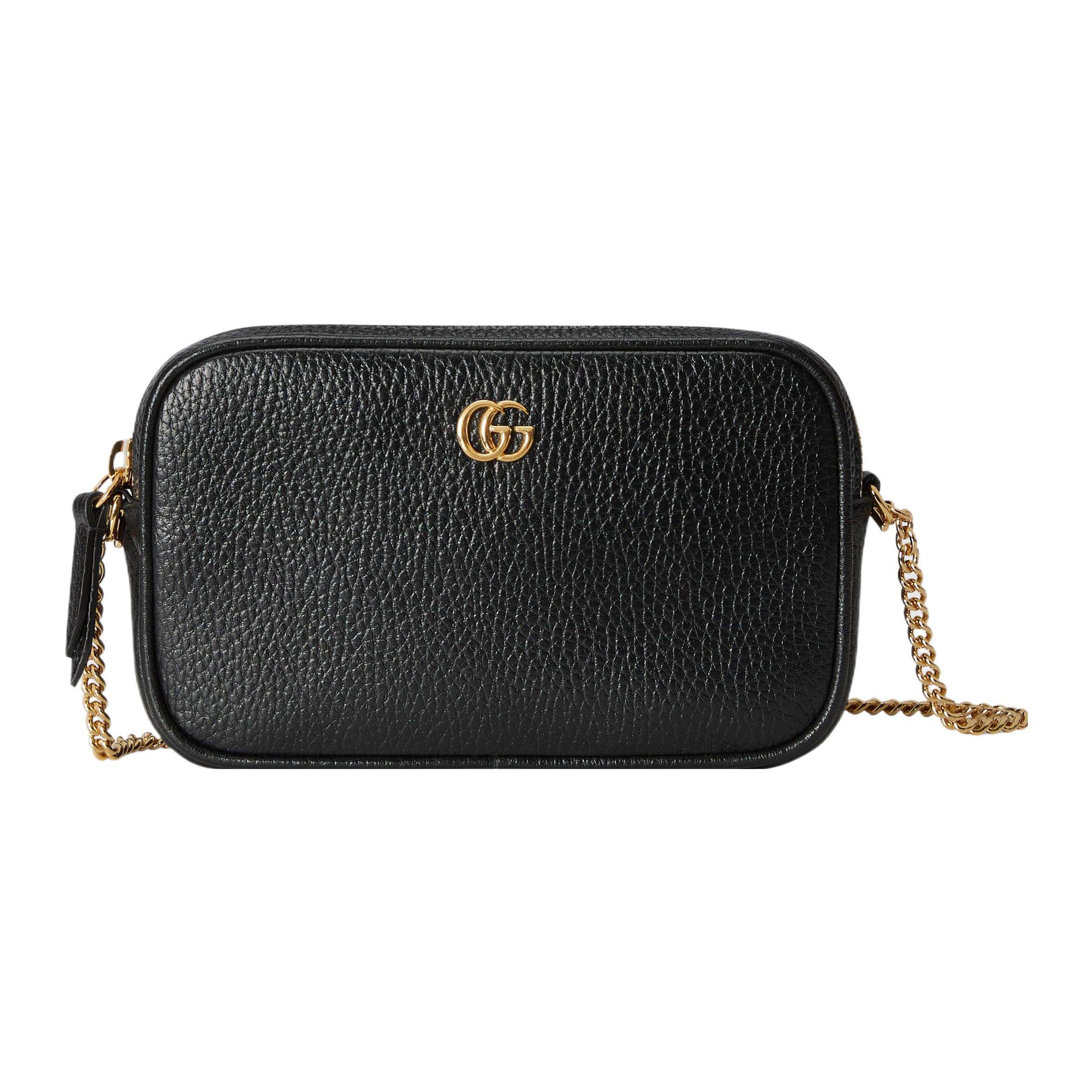 

Gucci GG Marmont Leather Chain Crossbody Bag In Black For Women Daily Use Basic Set (Bag+Dust Bag)