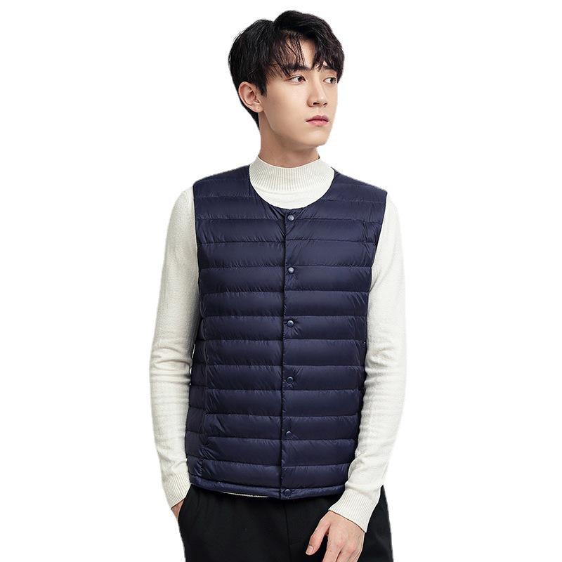Men's Lightweight Round Neck Short Down Vest - 2025 Autumn/Winter Collection