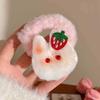 2Pcs Girl Hair Tie Cartoon Rabbit Decor Soft Plush Hair Rope High Elasticity Non-Damaging Fuzzy Hair Band Winter Hair Accessories