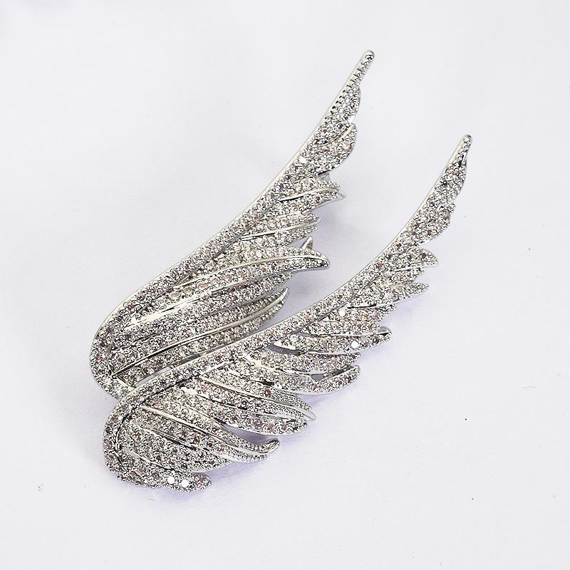Angel Wings Exquisite Elegance Women's Feather Brooch Temperament Versatile Accessories Suit Coat Pin Button Corsage