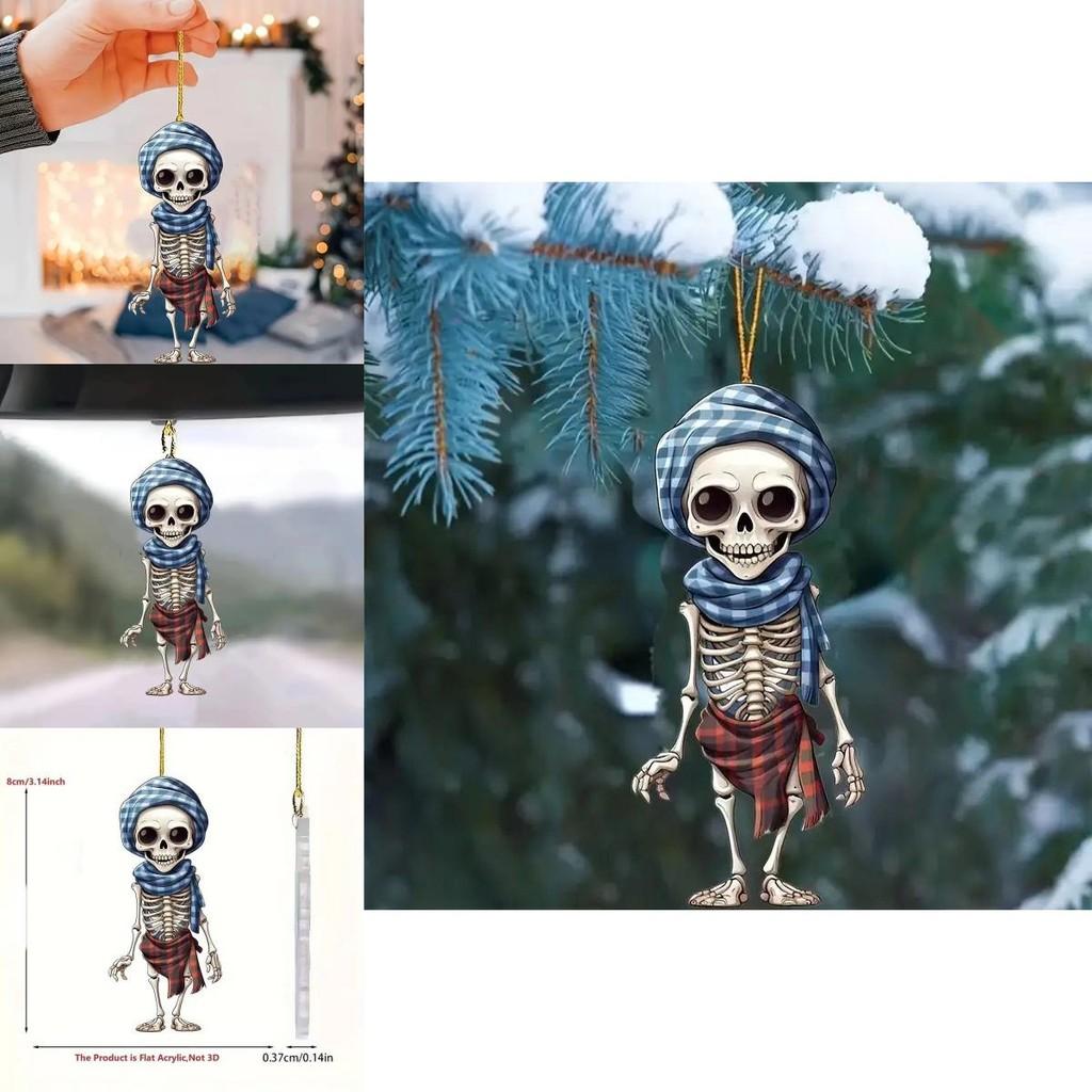 Style Acrylic Cartoon Skull Car Decoration Perfect For Halloween Themed Home Decor