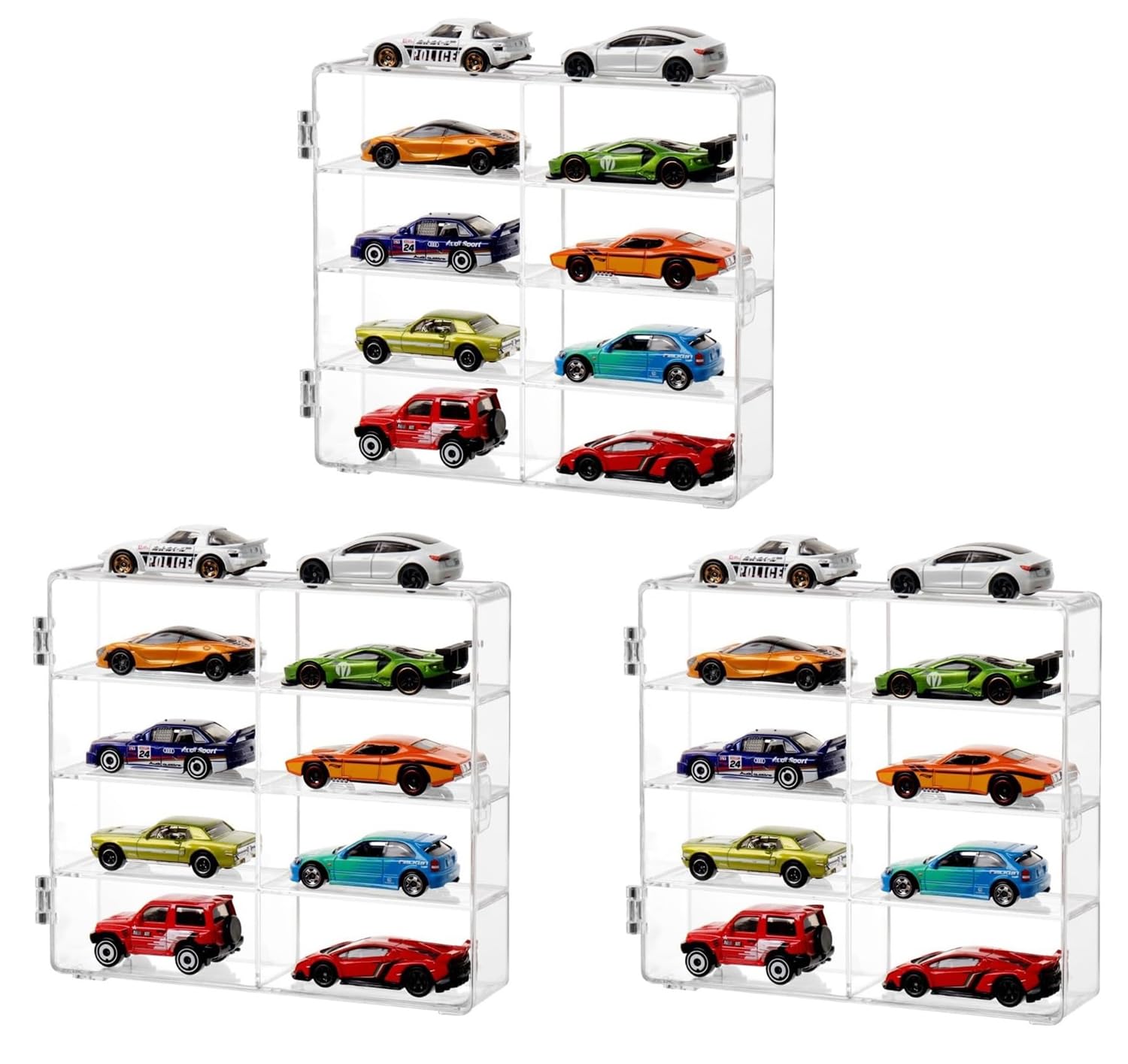 

DIFEIUKI Tomica Miniature Car Set of Acrylic Collection Clear Case for Miniature Car Storage and 164 Case, 8-Segment, 3, Case, Dustproof,