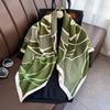 Korean Style Design Creative Floral Color-blocking Printed Scarf  Twill Square Scarf  Daily Matching Travel Photography Shawl