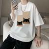 Y2K Men Cotton T-shirts Pullovers Short Sleeve Top All Match Couple T-shirts  Men Women