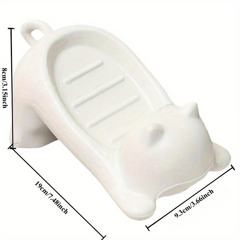 Cute Cat Soap Dish -Decorative Plastic Holder for Bathroom, Ideal for Soap and Sponges Storage, Bathroom Accessories  soap case